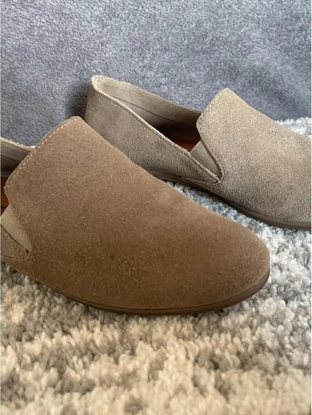 Lucky Brand Beige Suede Slip-On Loafers